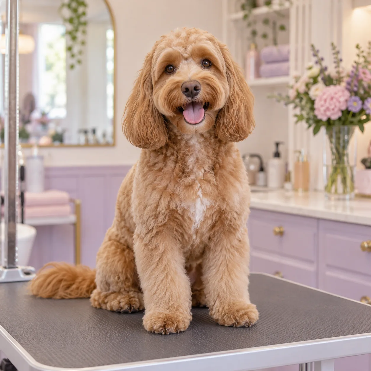 cockapoo with a new teddy cut