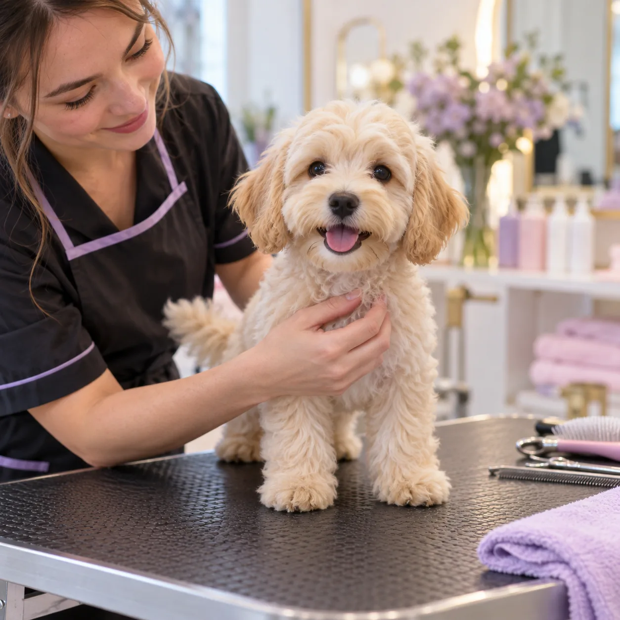 puppy at a first groom
